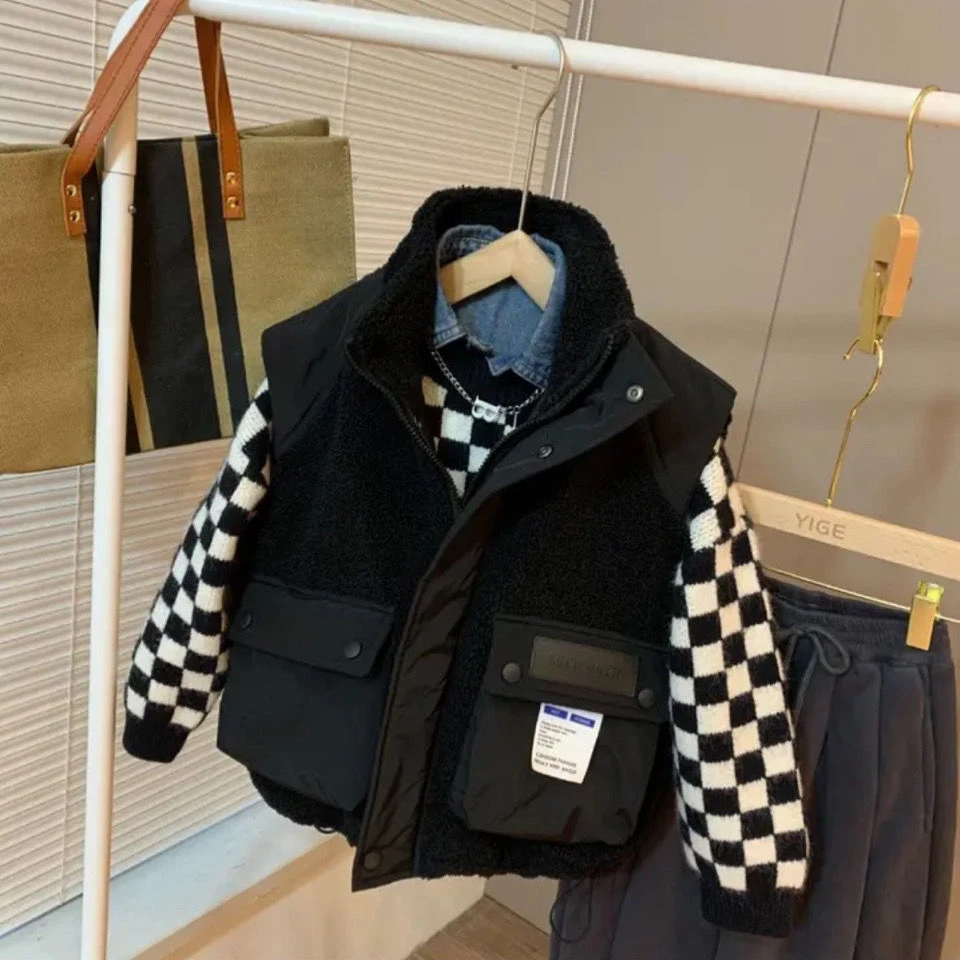 【反季】男童夹棉马甲童装秋冬摇粒绒秋季休闲背心保暖外穿帅气潮