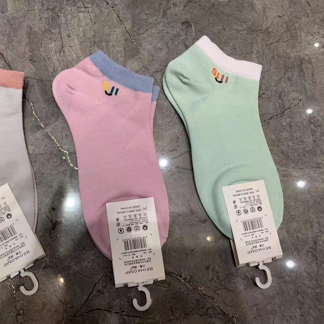 短筒女袜学生棉白搭时尚四季袜子