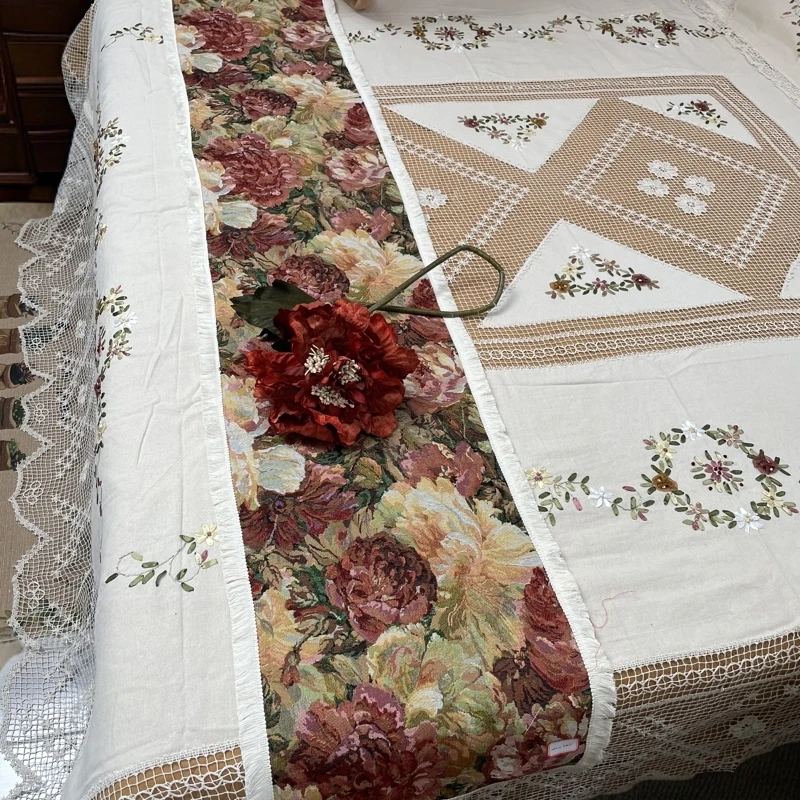 DY008-12棉麻质（40*190cm）花开富贵桌旗