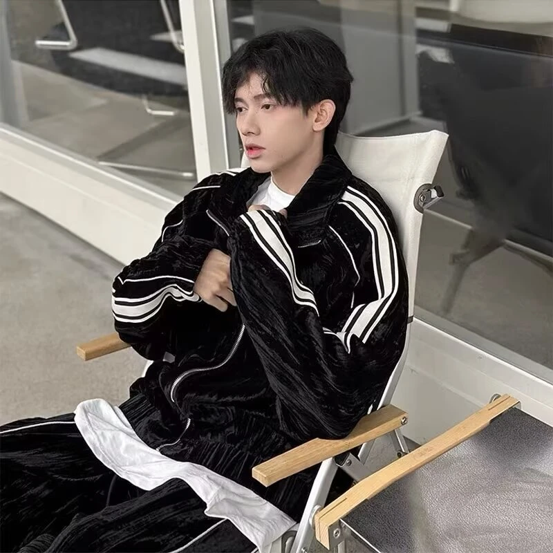 2024春秋痞帅外套男ins高街潮牌港风日系原宿风韩版潮流宽松夹克