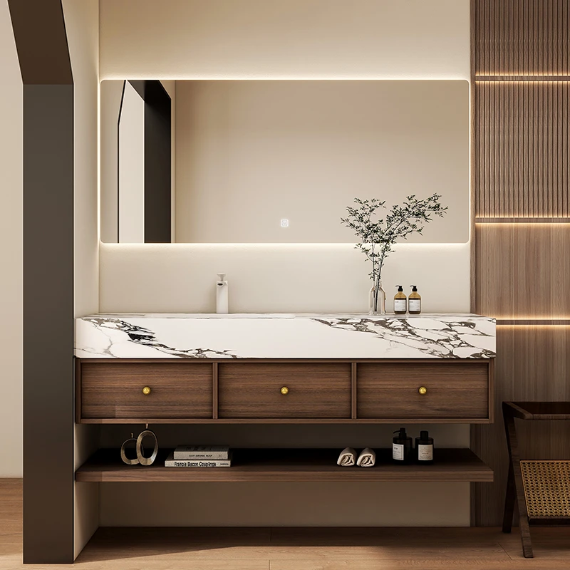 岩板陶瓷浴室柜卫生间洗漱台洗手盆卫生间浴室柜洗脸盆卫浴定制