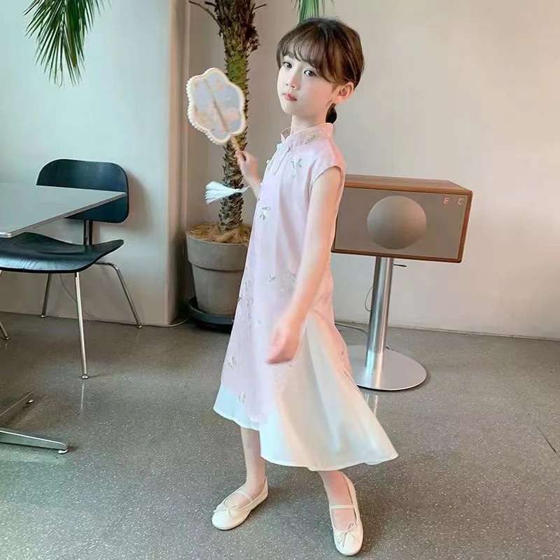 女童夏秋季国风旗袍裙儿童宝宝新中式复古秋款连衣裙新款秋季国潮