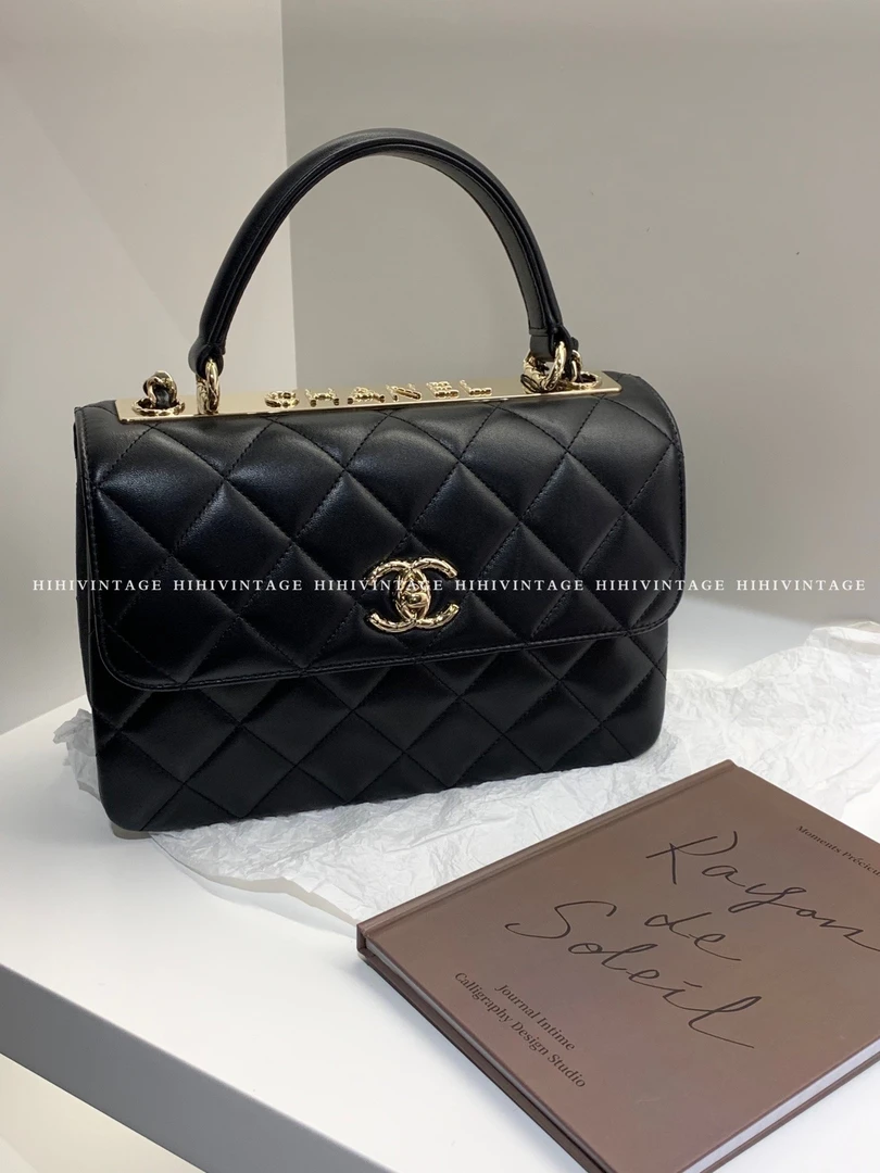 99新  HiHi/Chanel 黑金trendy CC小号单肩包/芯片款/6252626