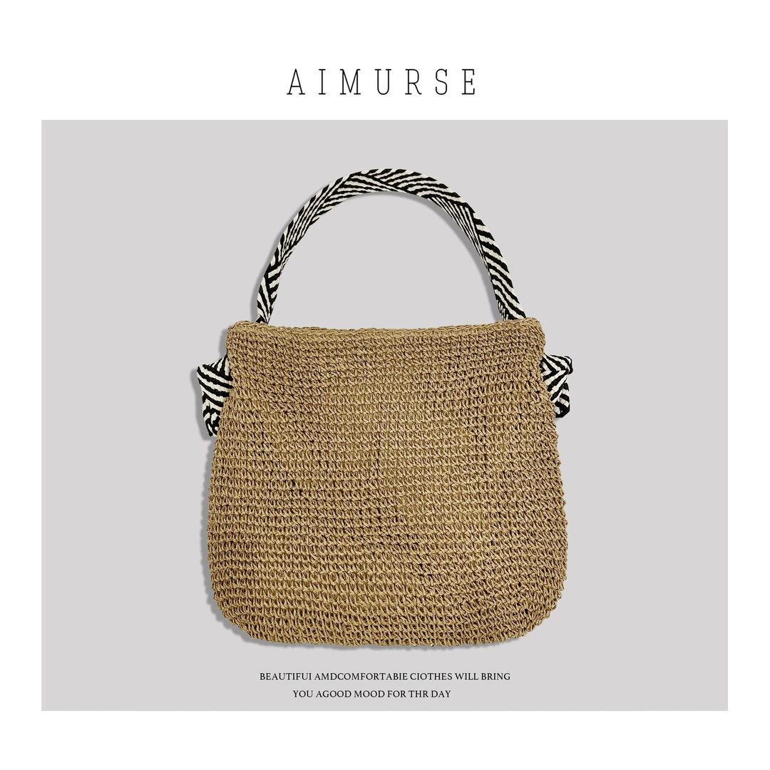 JinJin 小众设计师 女士编织百搭休闲气质复古单肩手拎包 AM669