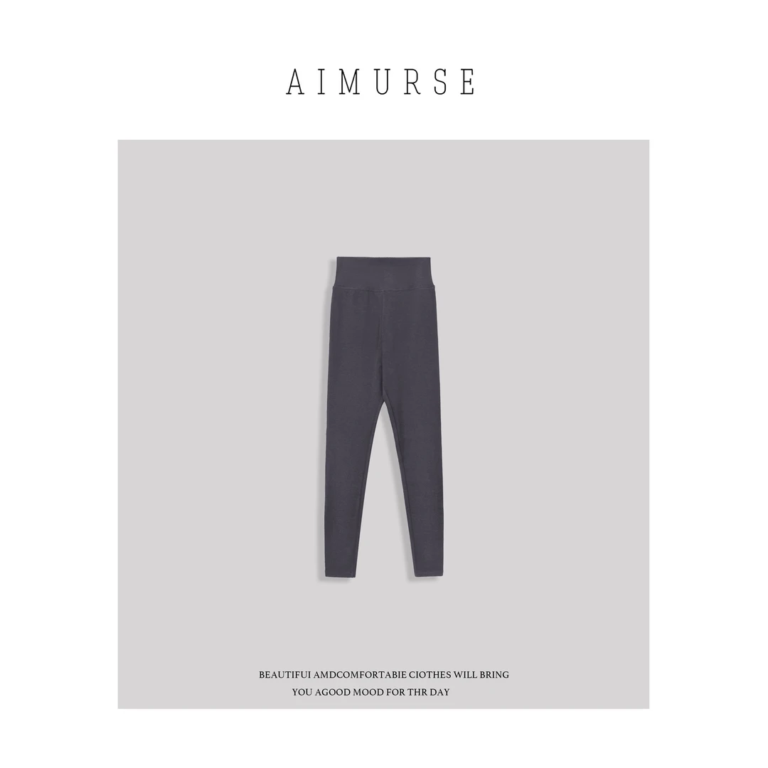 AIMURSE 小众设计师 冬季加厚款女士高腰百搭外穿打底裤 AM952