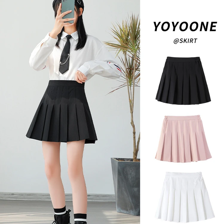 儿童百褶裙女孩半身裙春夏秋季公主短裙百搭洋气(松紧腰+安全裤）