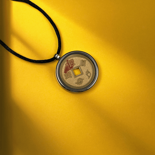 黄铜吊坠 新中式九字真言古风复古素款脖戴项坠国风五岳真形挂坠