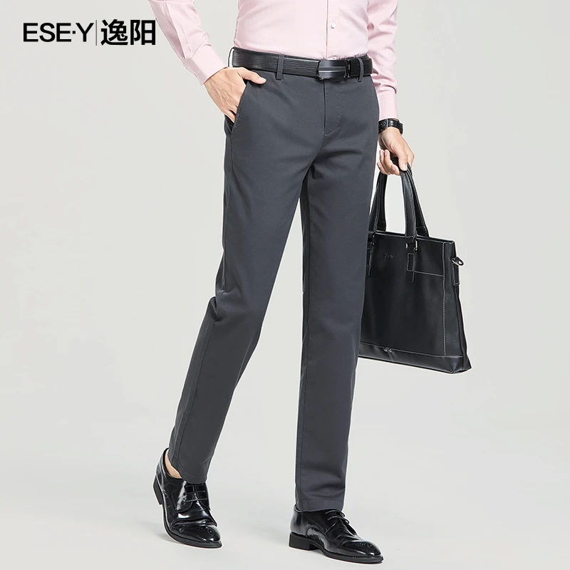 逸阳休闲长裤男式裤子2024秋新款多色时尚百搭休闲西裤男商务正装