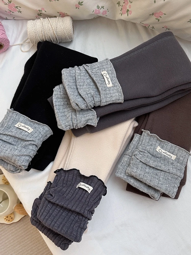 【XTL】2024新深秋韩版600克拼接打底裤55018