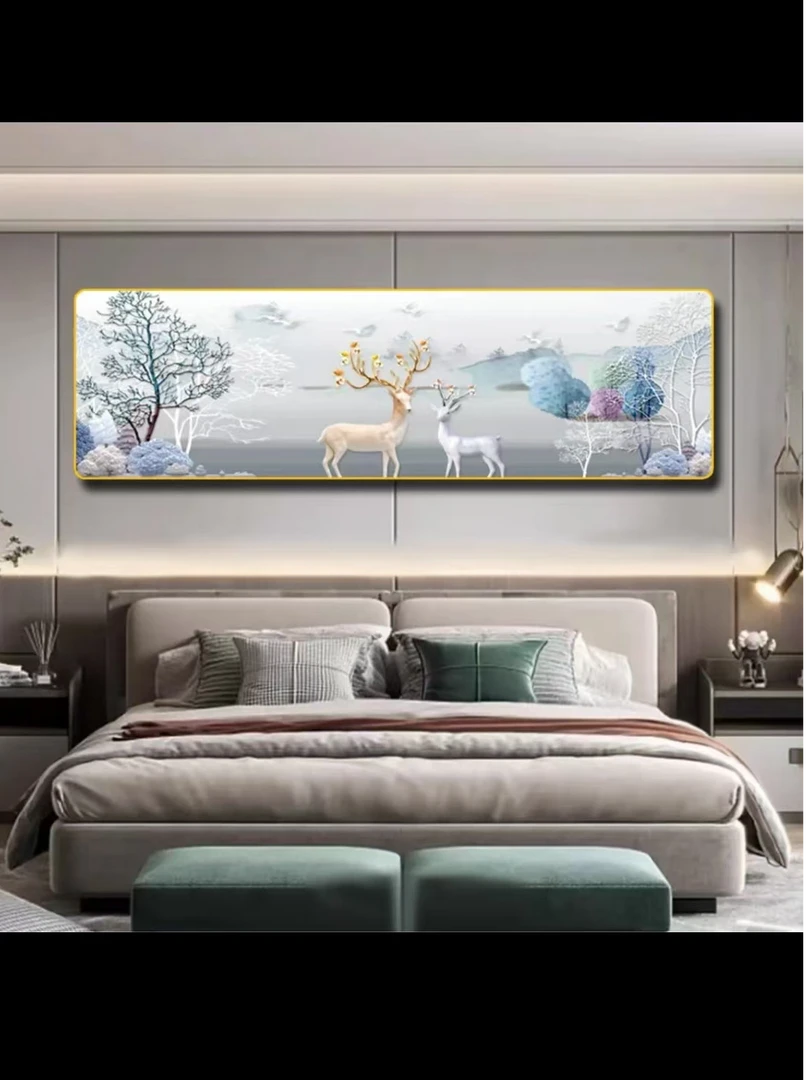 镶钻【福禄安康】303室画装饰画大气横幅卧室背景墙装饰画捡漏