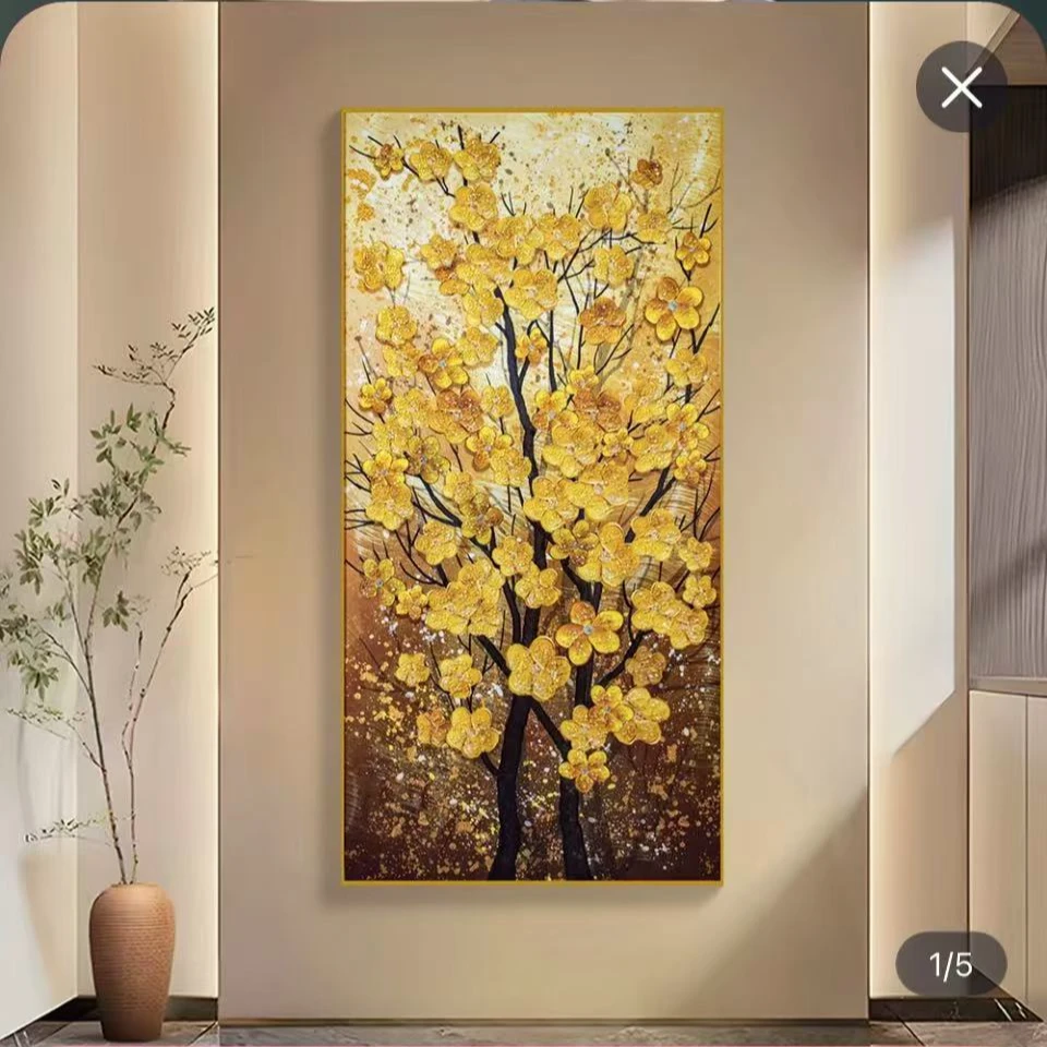 【发财树】205轻奢玄关装饰画平面晶瓷装饰画走廊过道装饰画