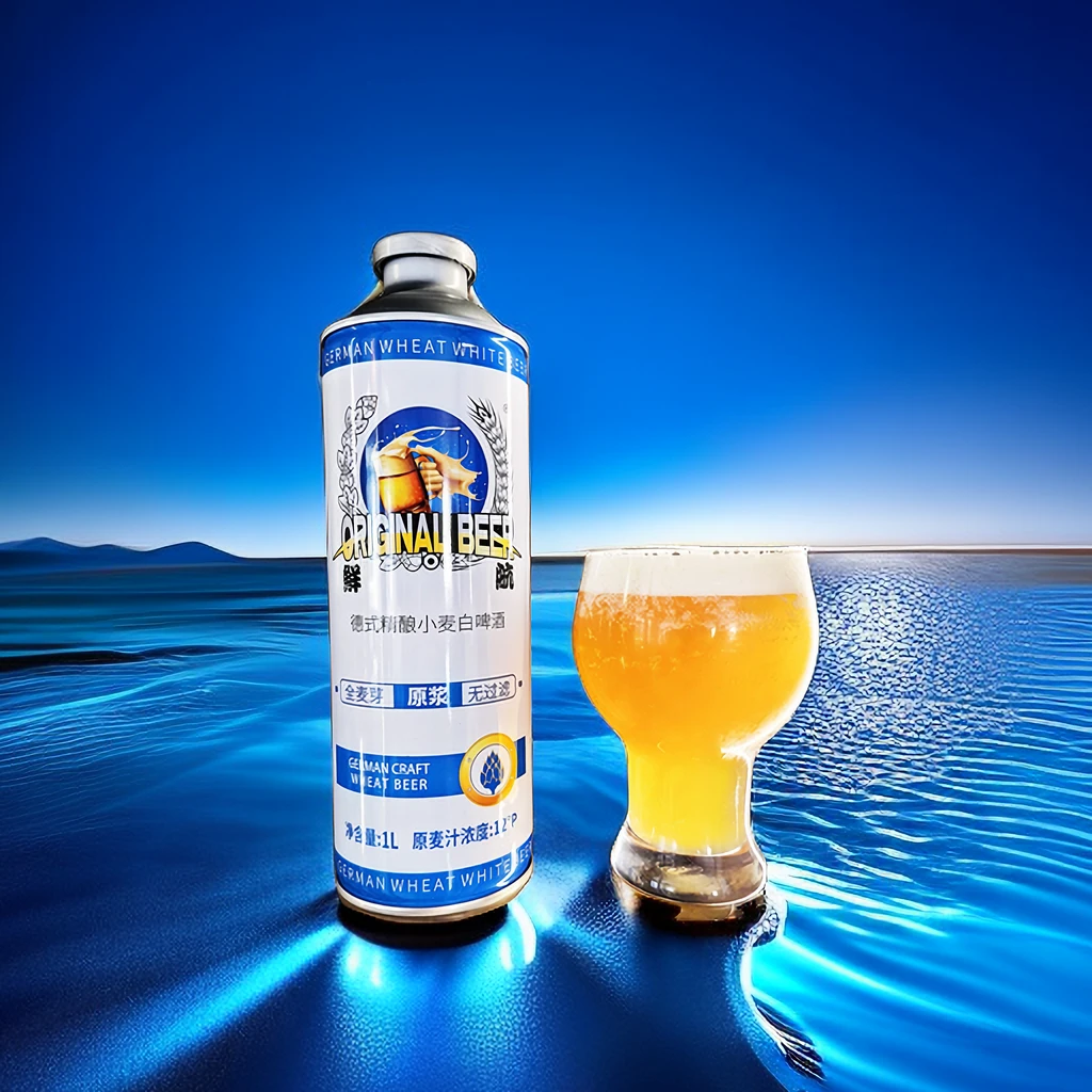 (1L*6罐)鲜航德式精酿原浆小麦白啤酒12°P 4.1%vol