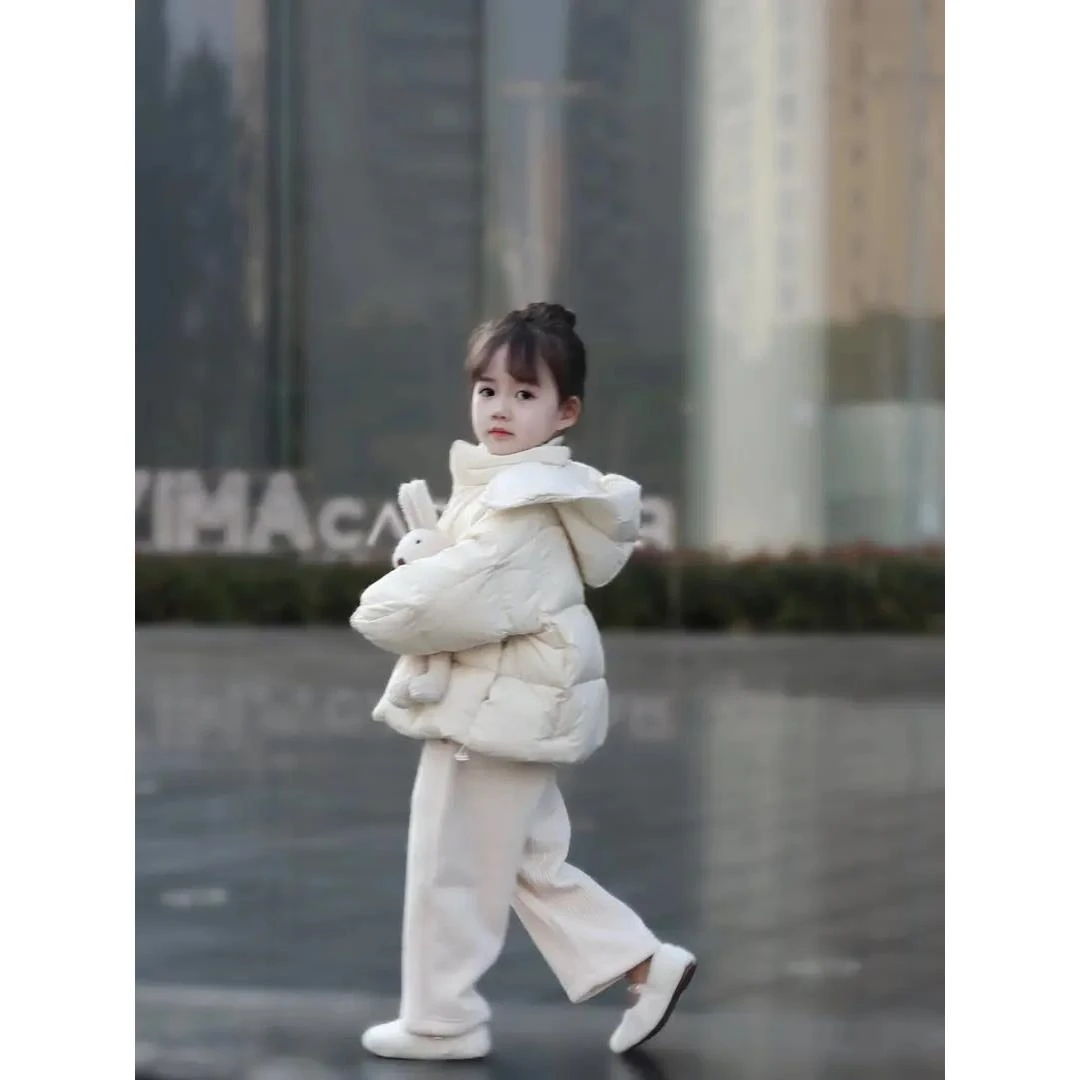 美服女童冬季小孩羽绒服新款中小童宝宝衣服外套学生袄加厚衣外套