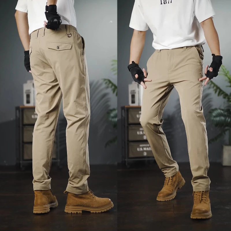 春夏裤子男款男士休闲裤三防面料弹力工装裤直筒休闲裤薄款多口袋