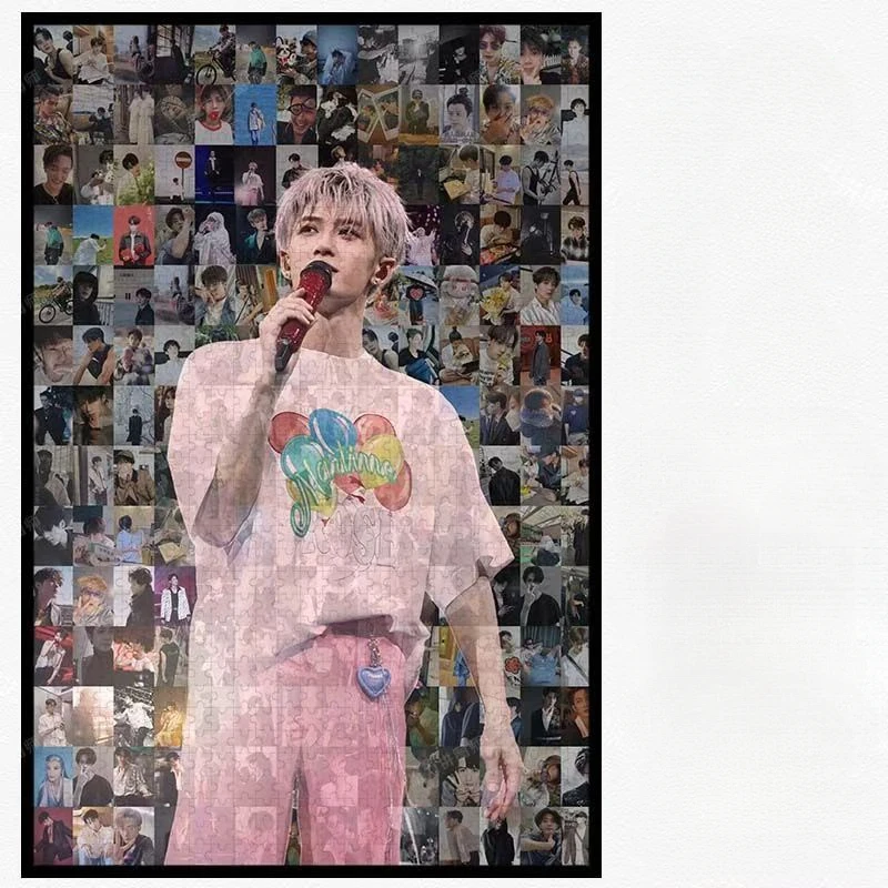 檀健次马赛克木质拼图 七夕礼物diy手工拼接520情人节木制拼图