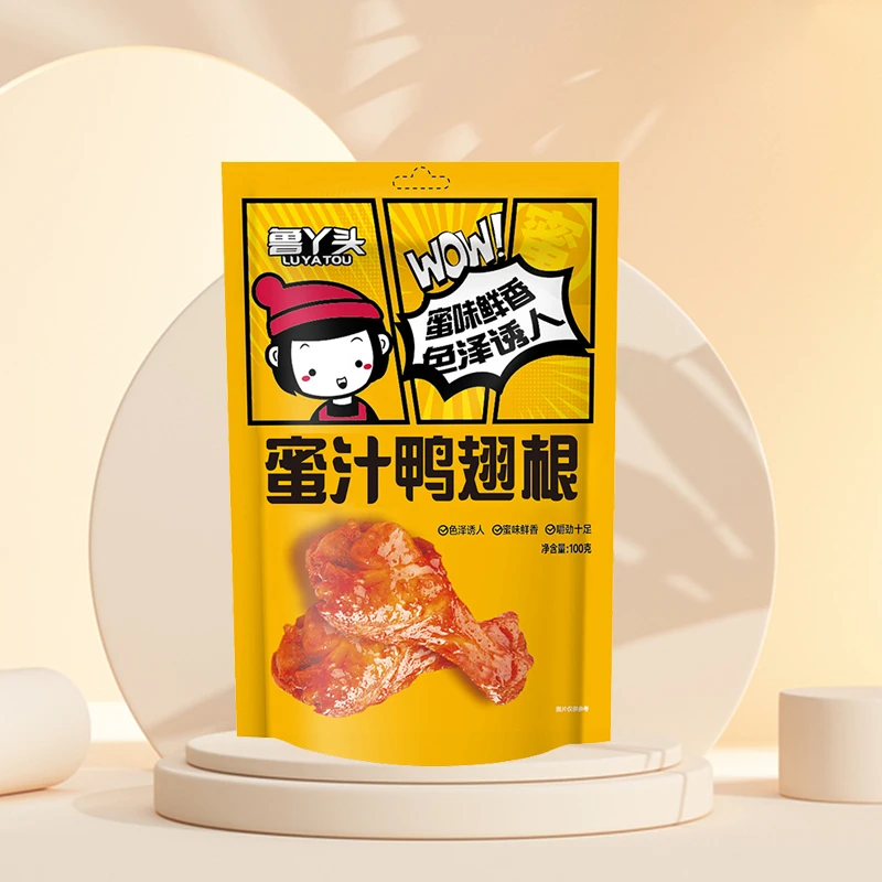【2包福利】鲁丫头蜜汁鸭翅根100g休闲解馋小吃