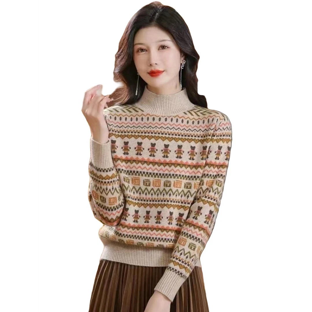 15款毛衣半高领针织女装打底衫时尚宽松加厚秋冬针织网红毛衫