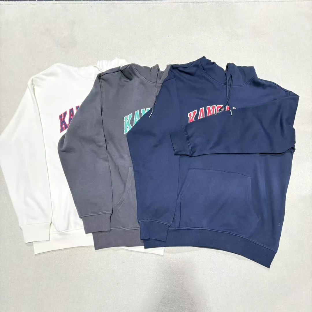 Q-35 KG 潮牌情侣款三色字母刺绣连帽卫衣 P2415