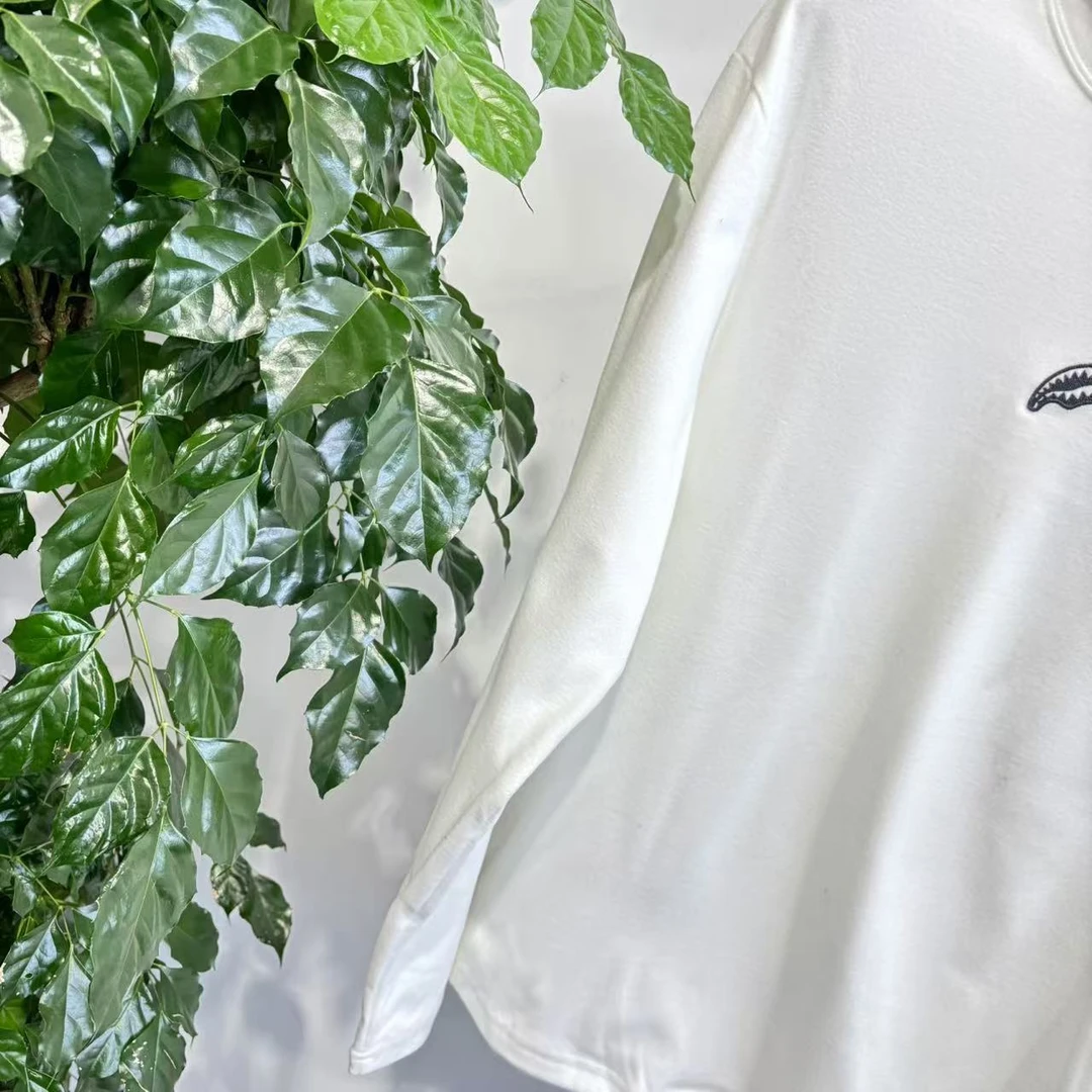 SY 潮牌秋冬季男款白色加厚磨毛长袖T 30316