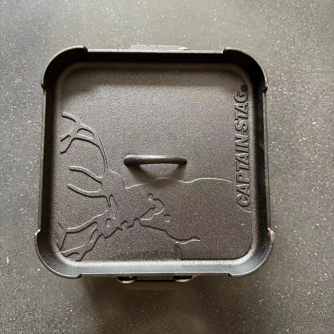 7.5公斤 户外露营野餐方形铸铁锅吊锅荷兰锅无涂层不粘锅 荷兰锅