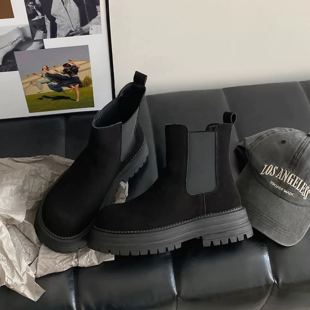 SUSU【烟管靴】小众设计单靴爆款烟管靴圆头88-175（四左5）