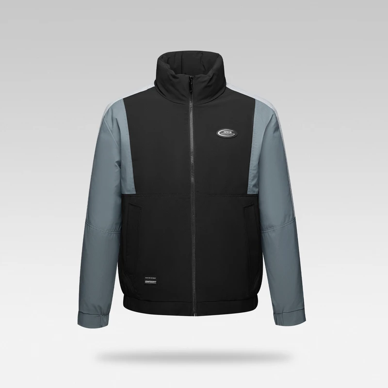 无帽立领羽绒服冬季新拼色90%鸭绒保暖休闲外套男4U151A