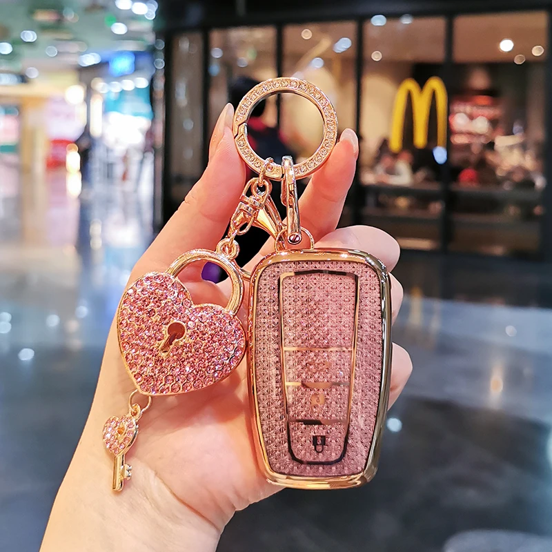 适用丰田皇冠陆放钥匙套专用14代丰田皇冠高端汽车用品装饰壳扣女