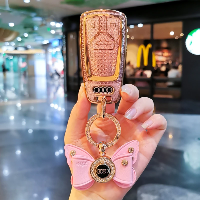 23新款奥迪A6L双面A4车Q5LA3A5壳Q3q2l包a7a8扣q4etron扣tt女rs