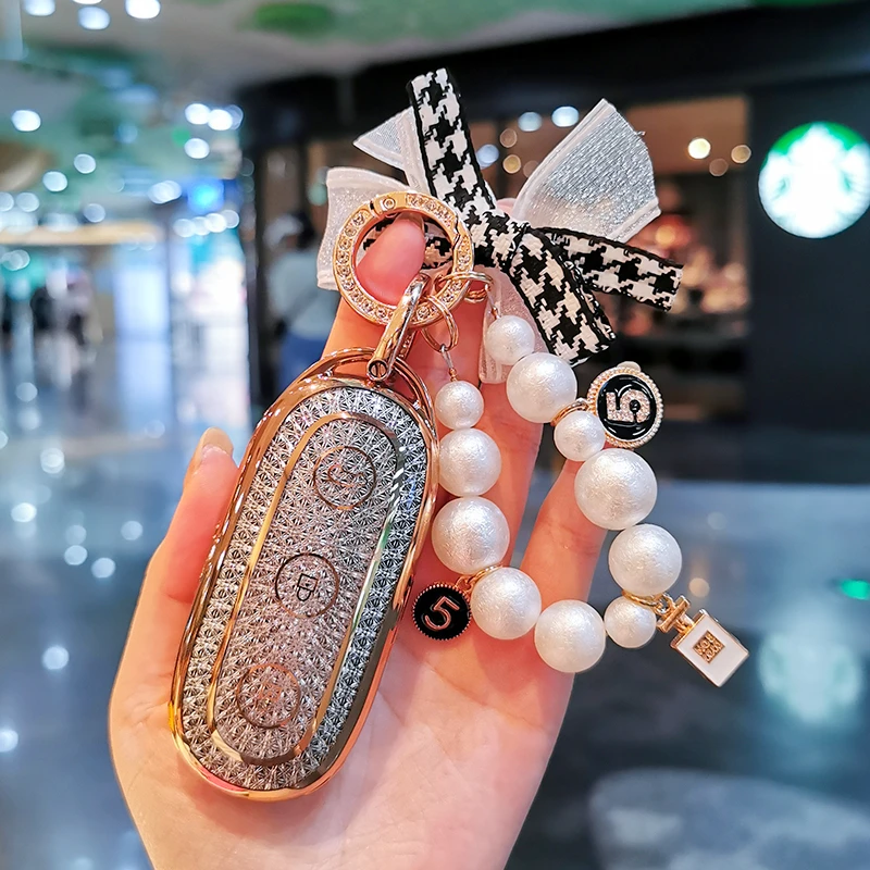 专用23款理想L8钥匙套L7包one壳L9扣L6个性全包汽车配饰女钻石纹