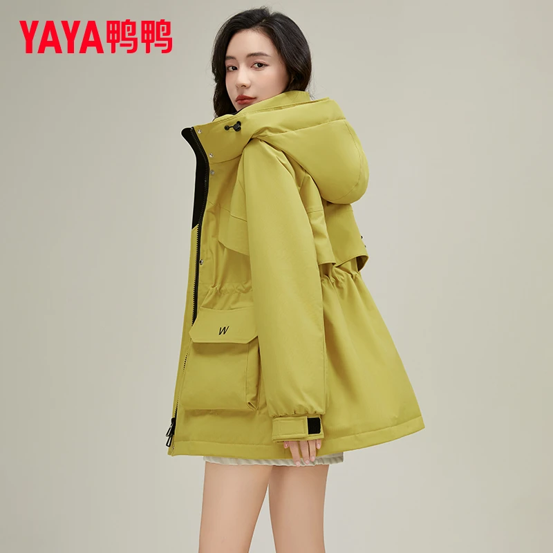 鸭鸭派克羽绒服女中长款2024冬季新款时尚收腰显瘦户外休闲外套潮
