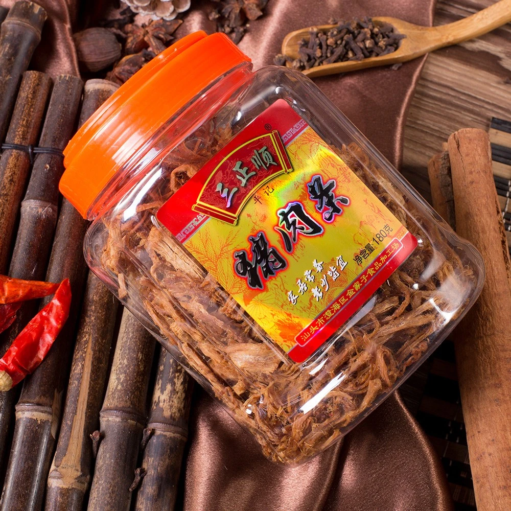 三正顺猪肉条180g瓶装柔香人工手撕肉丝条干即食小零食夜宵休闲