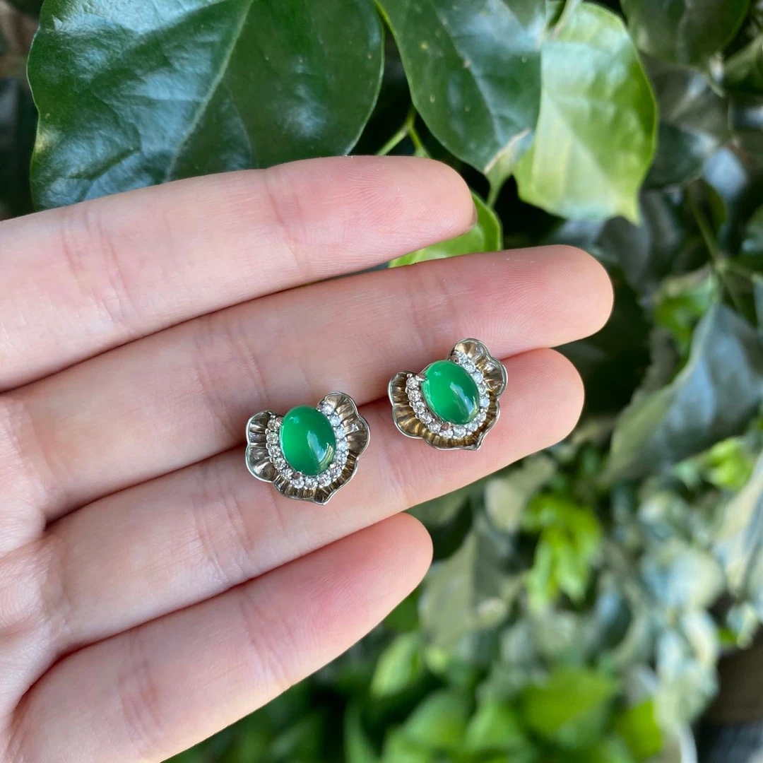 时尚小巧玉髓百搭耳钉 KBS094EB