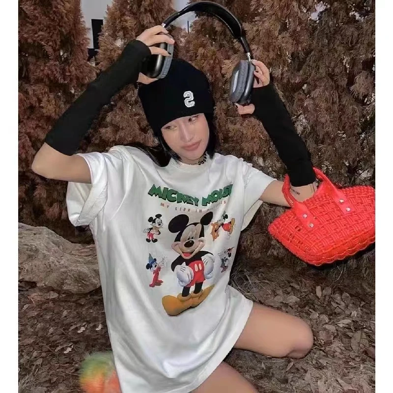 （季末清仓福利价）涵宇大码夏季新款圆领卡通时尚百搭米奇印花短袖