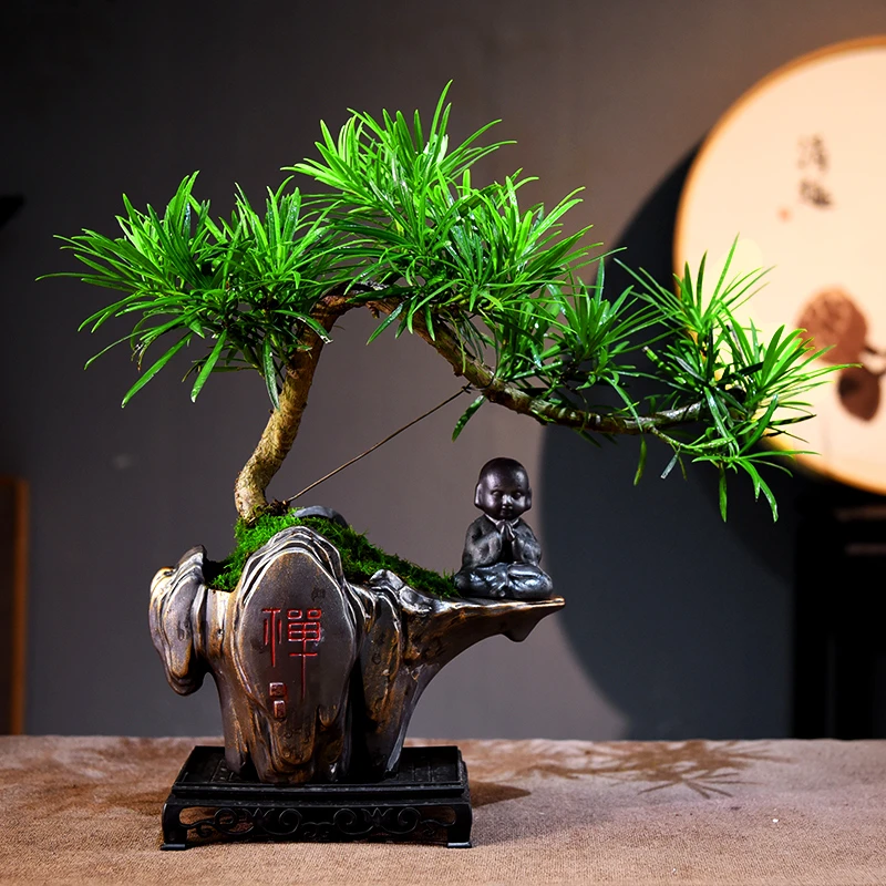 【精选】罗汉松盆景新中式室内好养桌面摆件绿植花卉盆栽鲜活自然