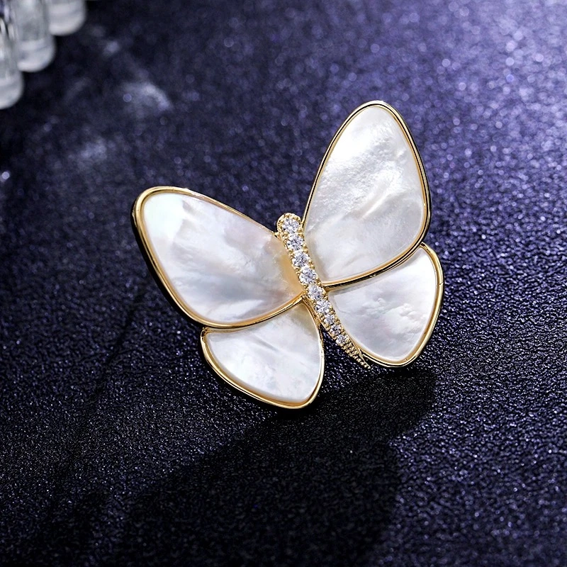 铜合金胸针 【破茧成蝶】长公主贝母蝴蝶胸花气质高档网红高级感