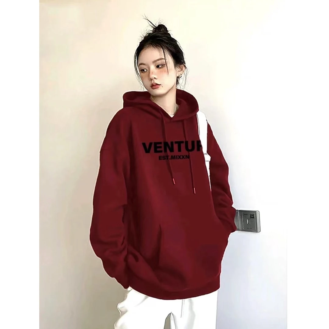 加绒欧货重磅卫衣帽衫厚款加绒经典时尚落肩宽松款0001