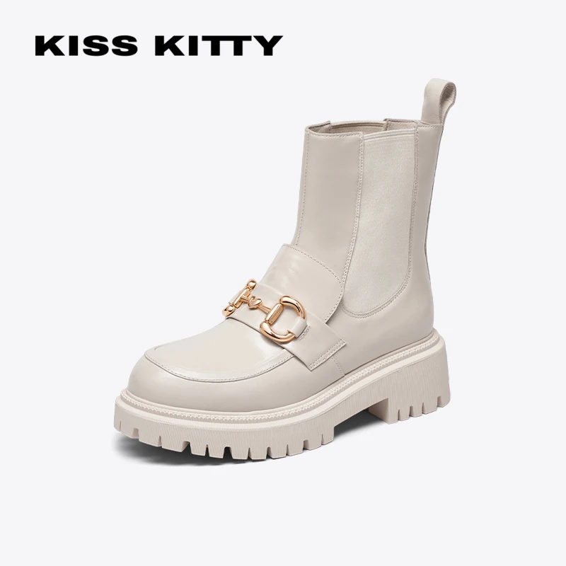 【达人专属】KISSKITTY萌心乐福烟囱英伦风切尔西靴SA21537-82-Q