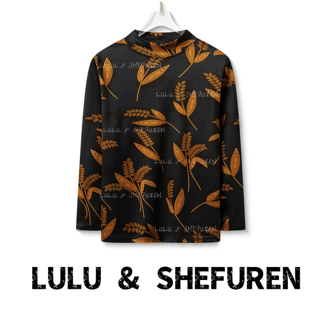 【精品妈妈】反季新款麦穗百搭长袖打底上衣女装