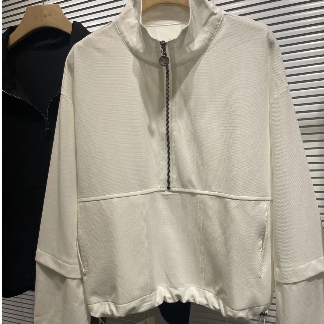 长袖速干短袖立领轻职风拉链T恤百搭春季清冷新中式