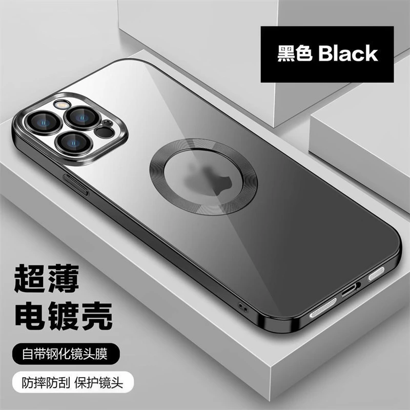 苹果15/14/13/12/11ProMax手机壳透明软壳cd纹电镀带镜头膜防尘