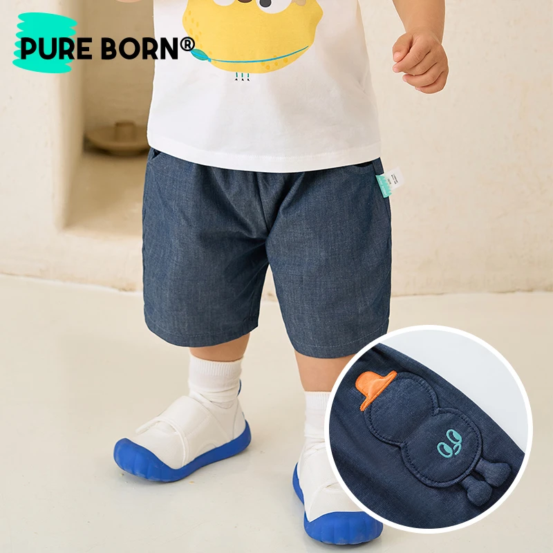 【钱布雷葫芦短裤】博睿恩儿童短裤夏季轻薄透气休闲百搭牛仔色纯棉