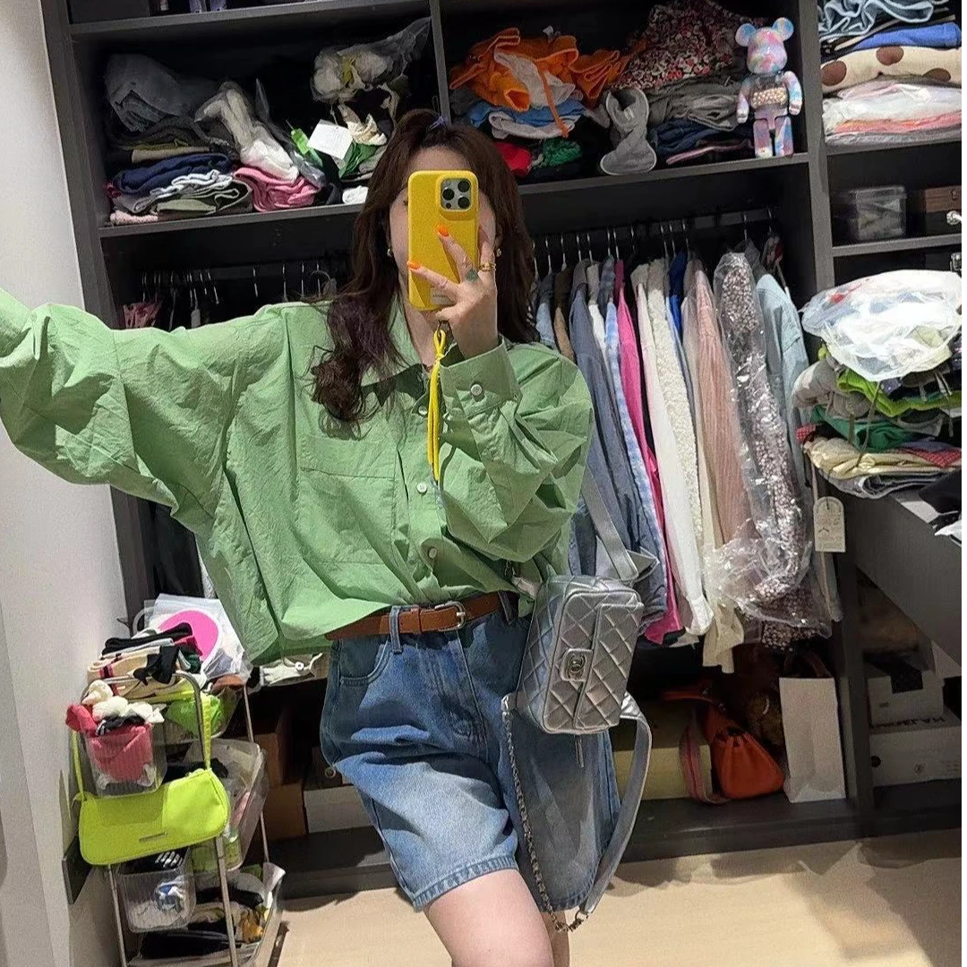 M家【李白的白】双口袋翻领衬衫女