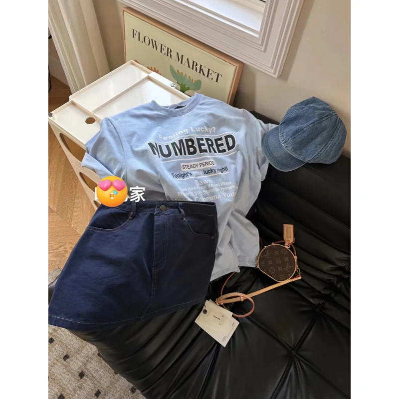 【M家女装】自制款-深色牛仔半身裙