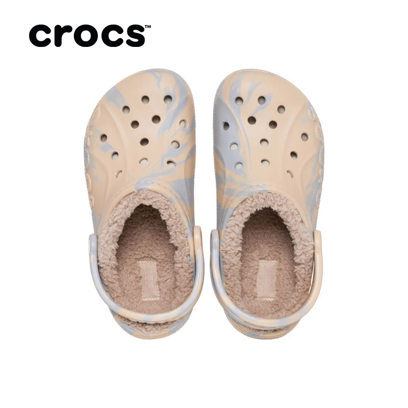 CROCS/卡骆驰【贝雅暖棉大理石纹】欧若风洞洞鞋舒适棉拖|208333
