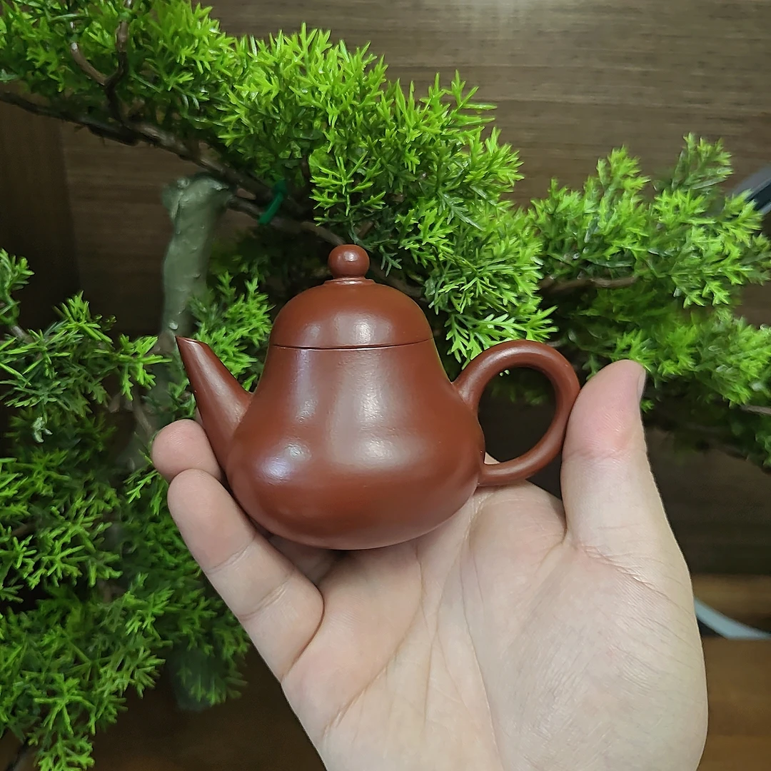 潮州朱泥手拉壶朱泥大红袍剑流梨壶