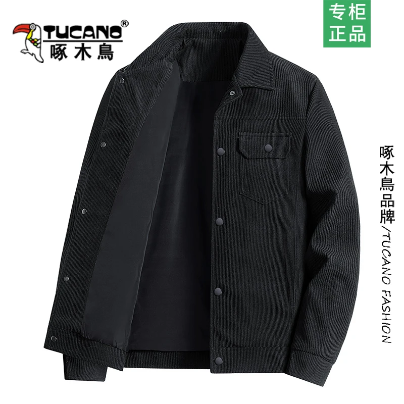 TUCANO/啄木鳥休闲男外套春秋季韩版潮流百搭灯芯绒翻领男士外套