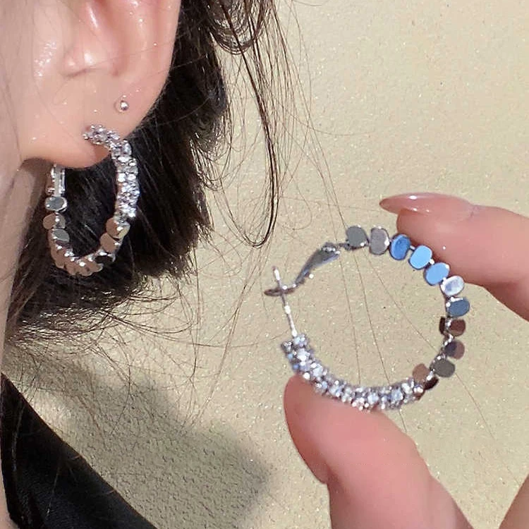 铜合金耳饰 梅姐饰品2706圆圈耳环耳钉小众设计感轻奢高级感耳饰