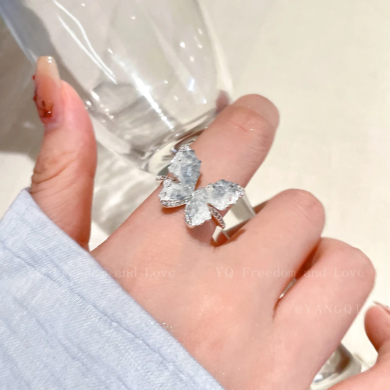 铜合金戒指 【新人福利】让蝴蝶停在手上~蝴蝶开口戒指女高级2122