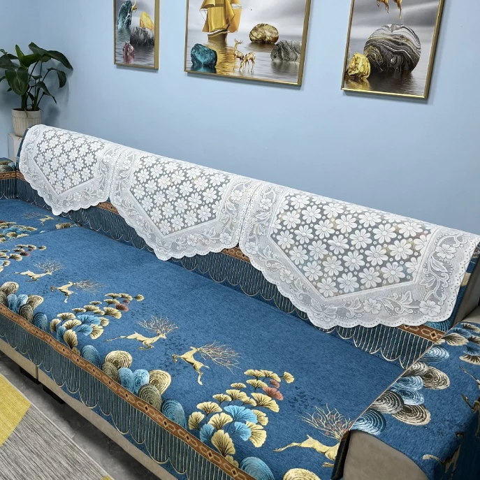吉利花百搭沙发巾单片高档防滑靠背扶手巾加厚简约通用沙发垫欧式