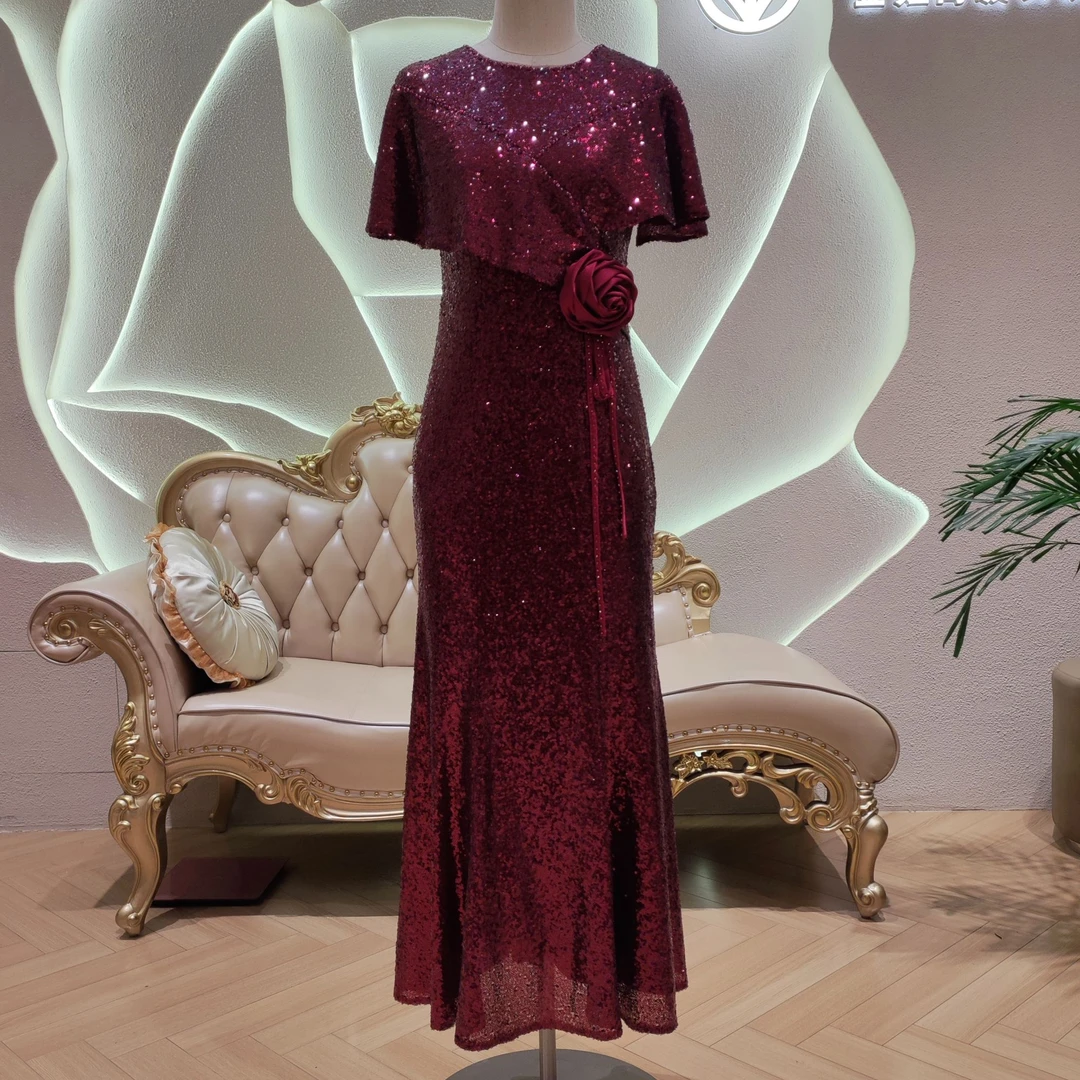 【金姐高定喜服】富贵花开喜婆婆妈妈高端宴会婚礼高贵气质礼服-595